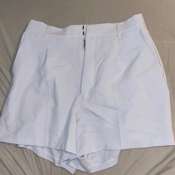 Abercrombie & Fitch Women's High Waist Tailored Shorts - Baby Blue - Picture 1 of 4